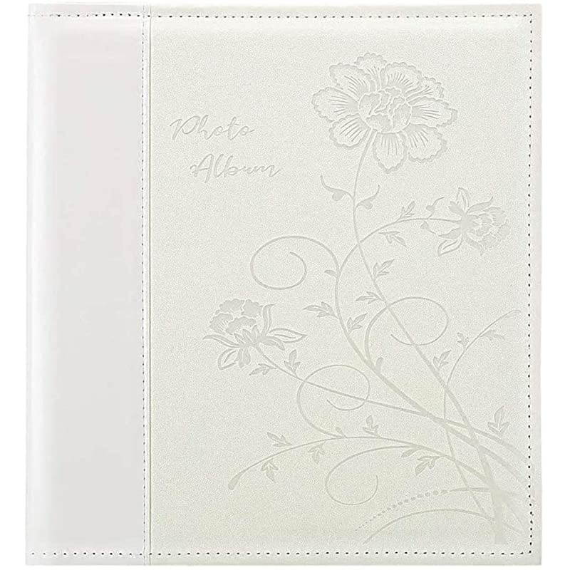 600 4x6 Photo Picutre Album Extra Large Capacity Leather Cover Photo Albums Holds 600 Horizontal and Vertical 4x6 Photos with White Pages for Wedding Family White