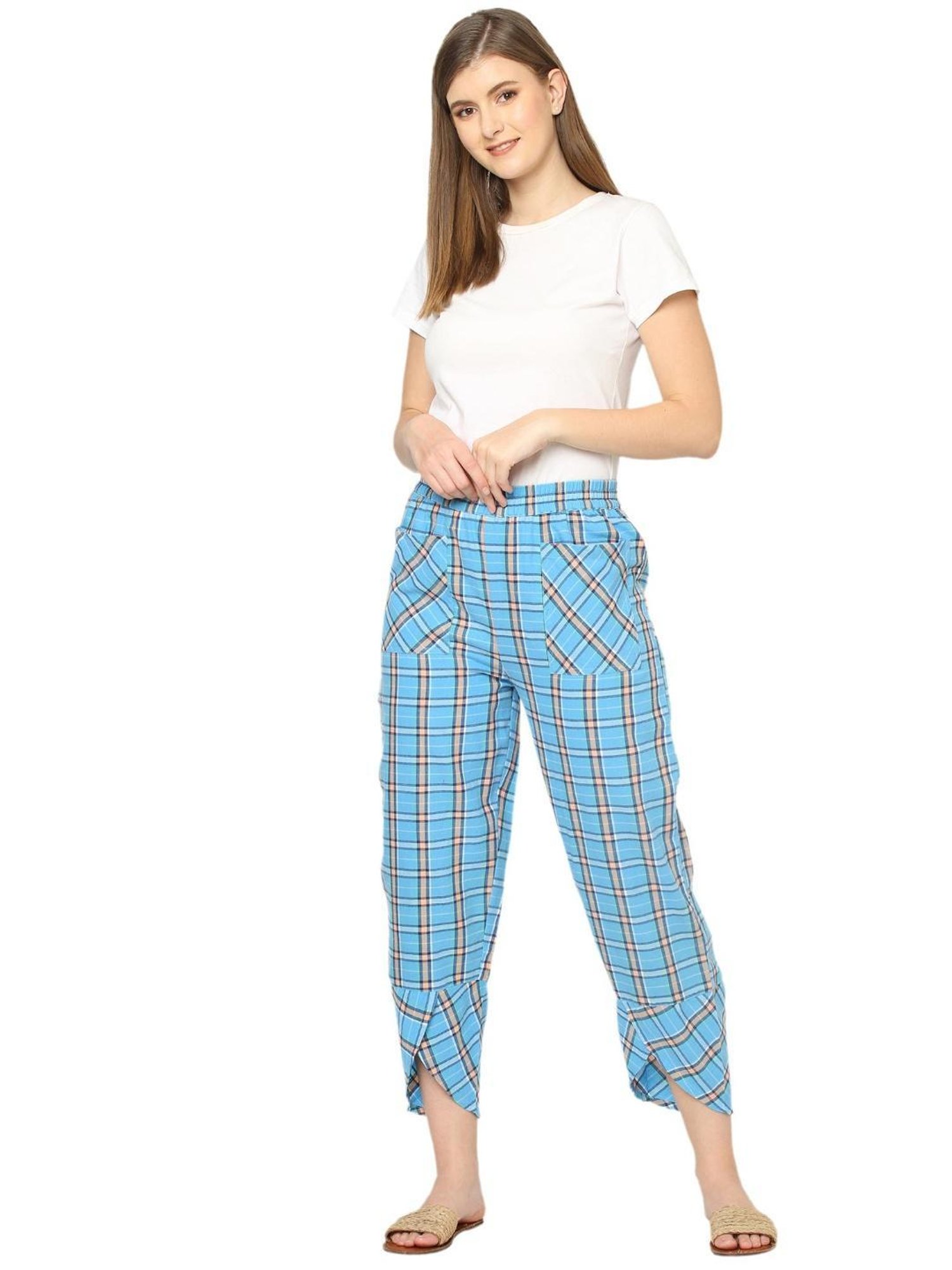 Mystere Paris Blue Checks Lounge Pants
