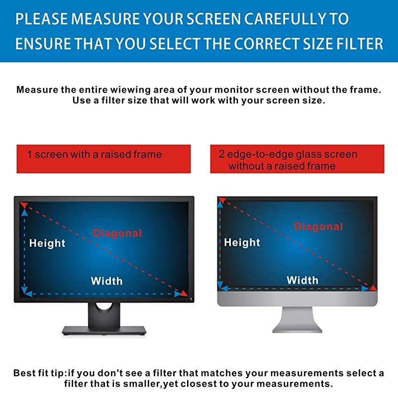 Computer Privacy Screen Filters for 27inch Widescreen169 Monitor Privacy Screen ProtectorAntiGlare AntiSpy AntiBlue Scratch and UV ProtectionEasy Install