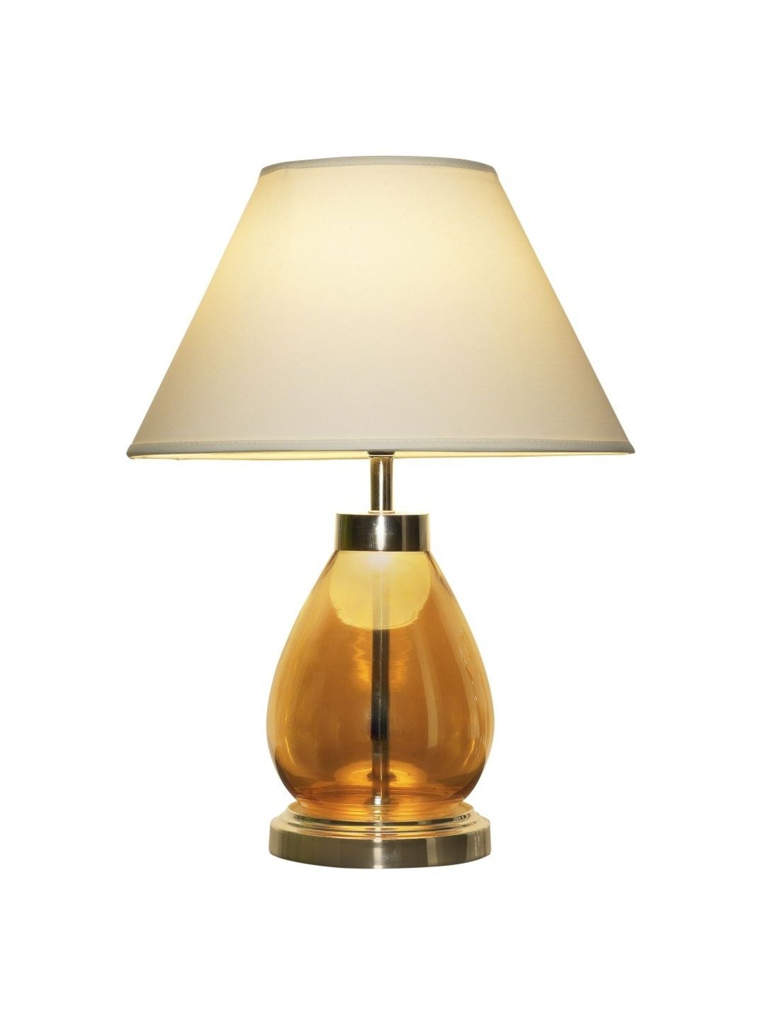 Kapoor Lamp Shades Amber & White Glass Fondi Finish Table Lamp