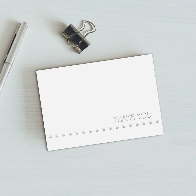 Silver Thank You Cards - 24ct