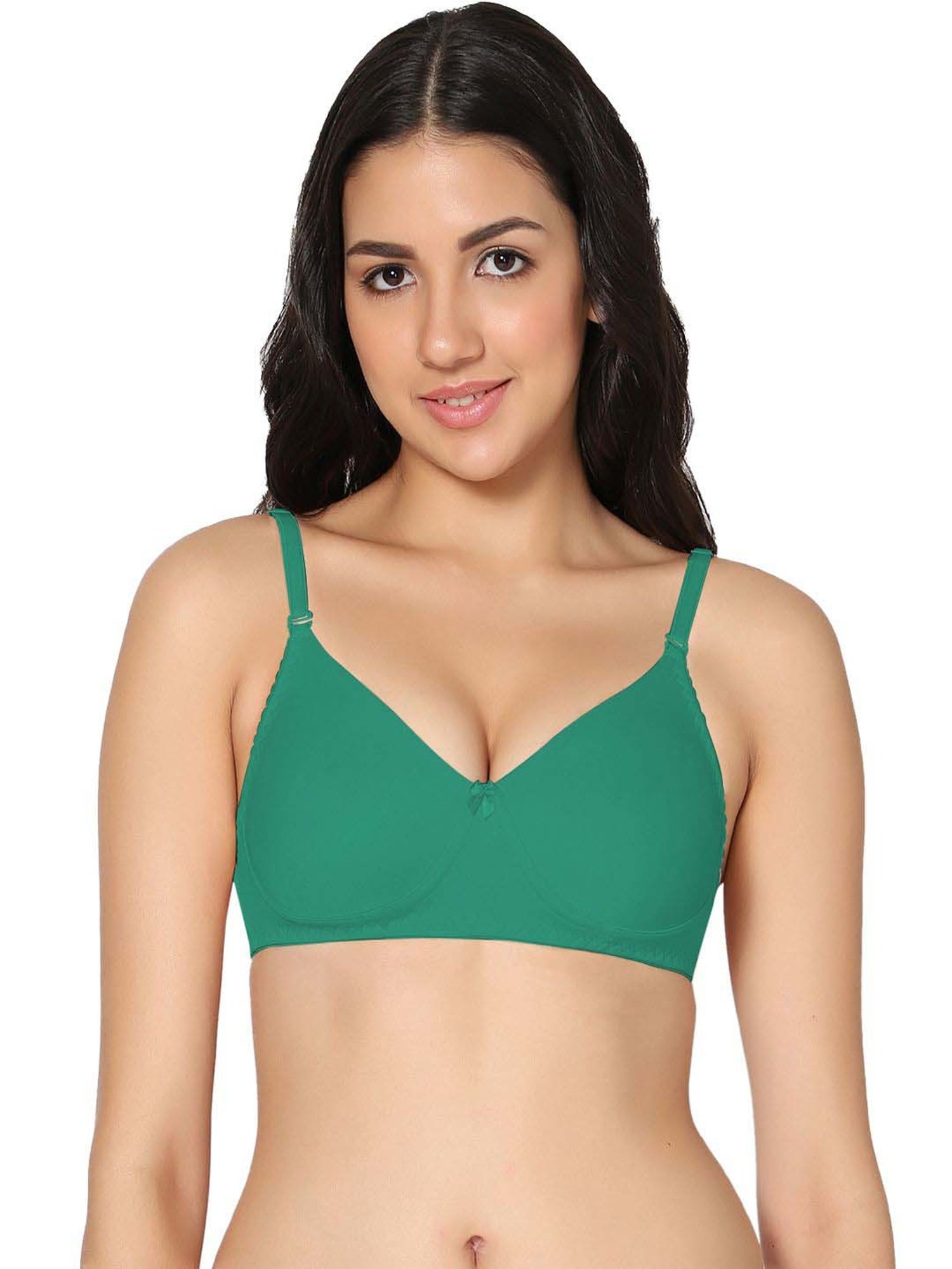 IN CARE Green & Purple Cotton T-Shirt Bras - Pack Of 2