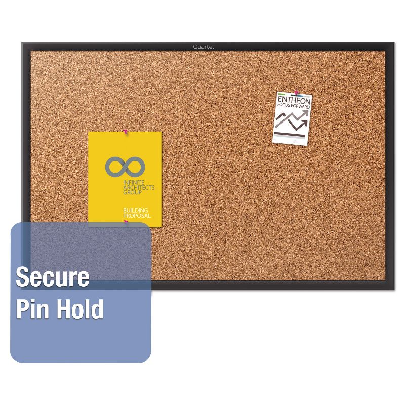 Quartet Classic Series Cork Bulletin Board 48x36 Black Aluminum Frame 2304B