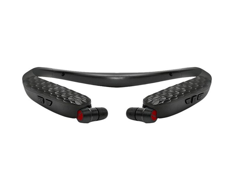 Lucid HearBand Earset - Stereo - Wireless - Bluetooth - Earbud, Behind-the-neck - Binaural - In-ear - White, Gray