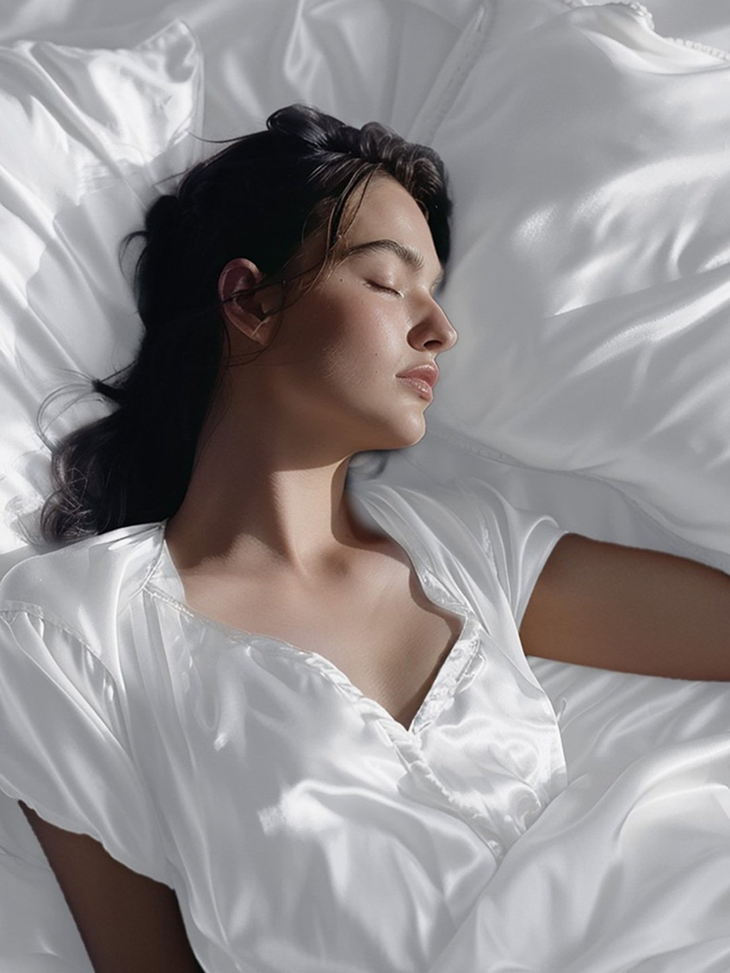 Stoa Paris Snow White Polyester 300 TC Double Bedsheet with 2 Pillow Covers