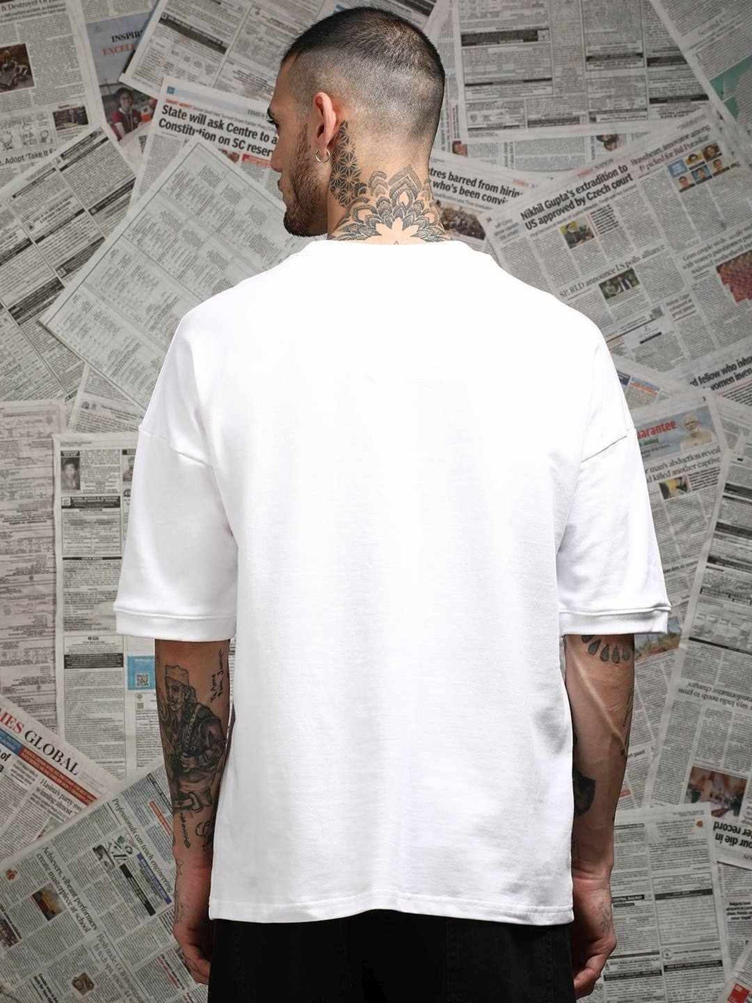 Difference Of Opinion White Loose Fit Printed Unisex T-Shirt