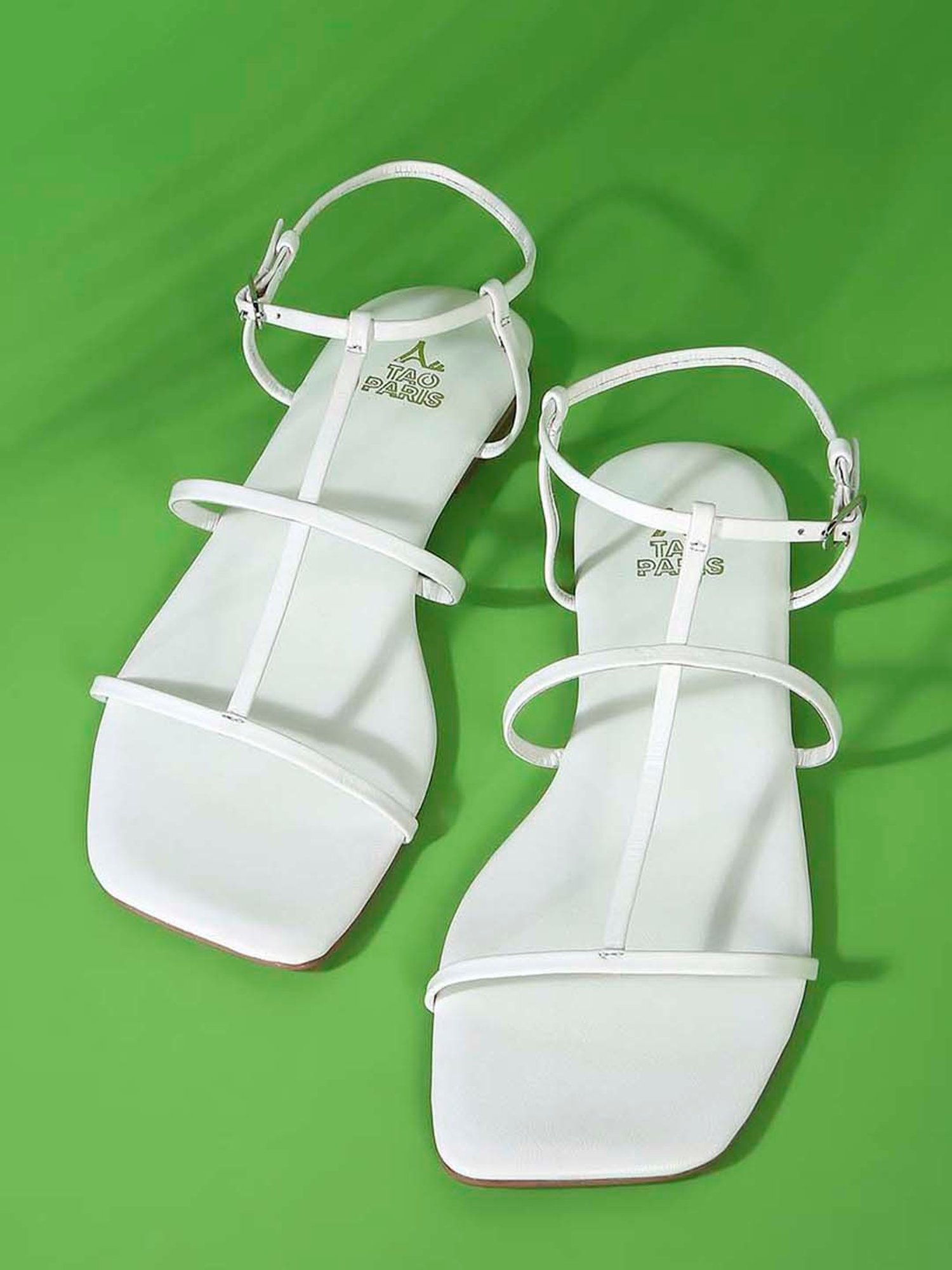 Tao Paris Women's Ankara White Ankle Strap Sandals