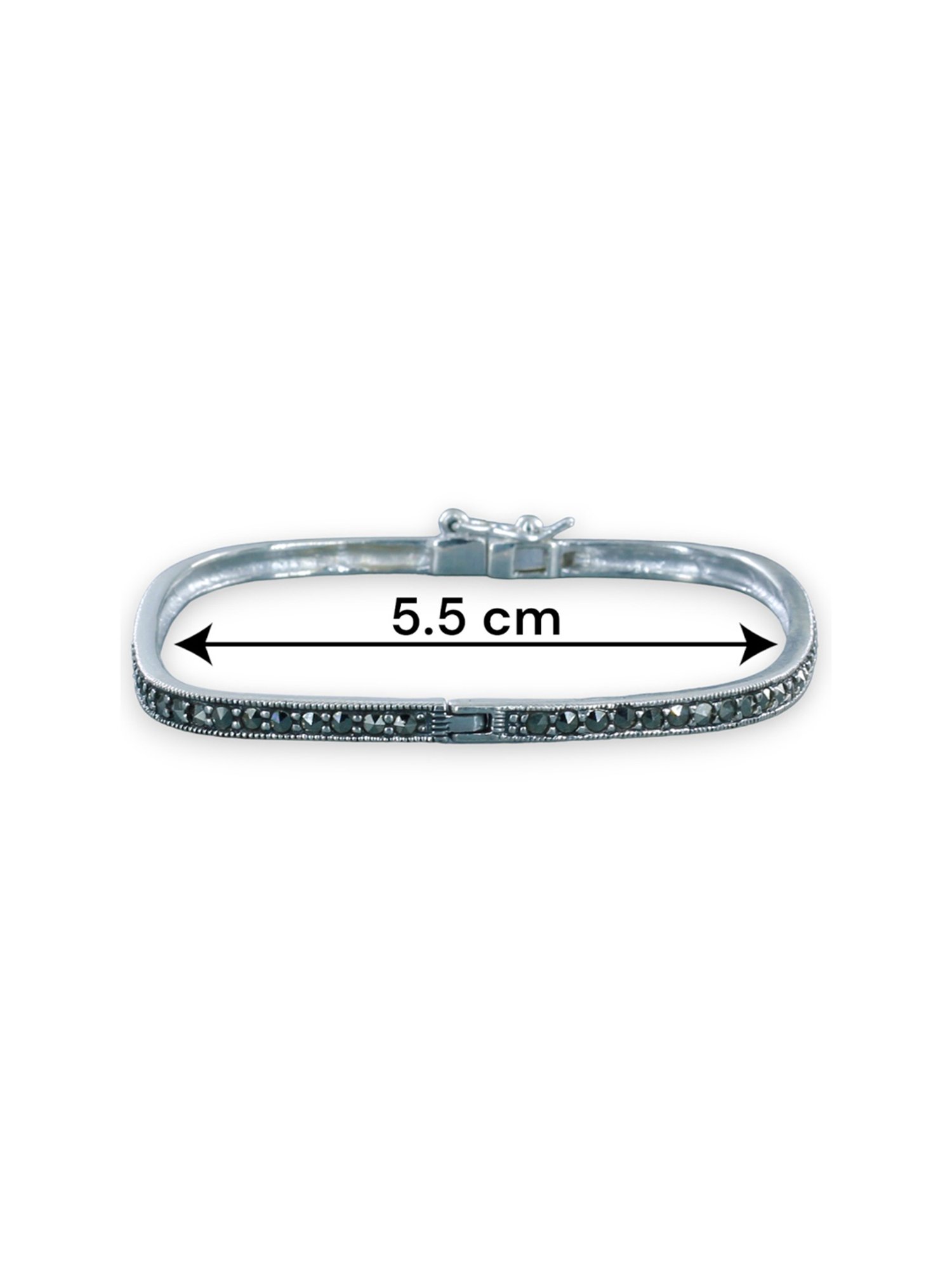 Taraash 92.5 Sterling Silver Marquise Bangle For Women