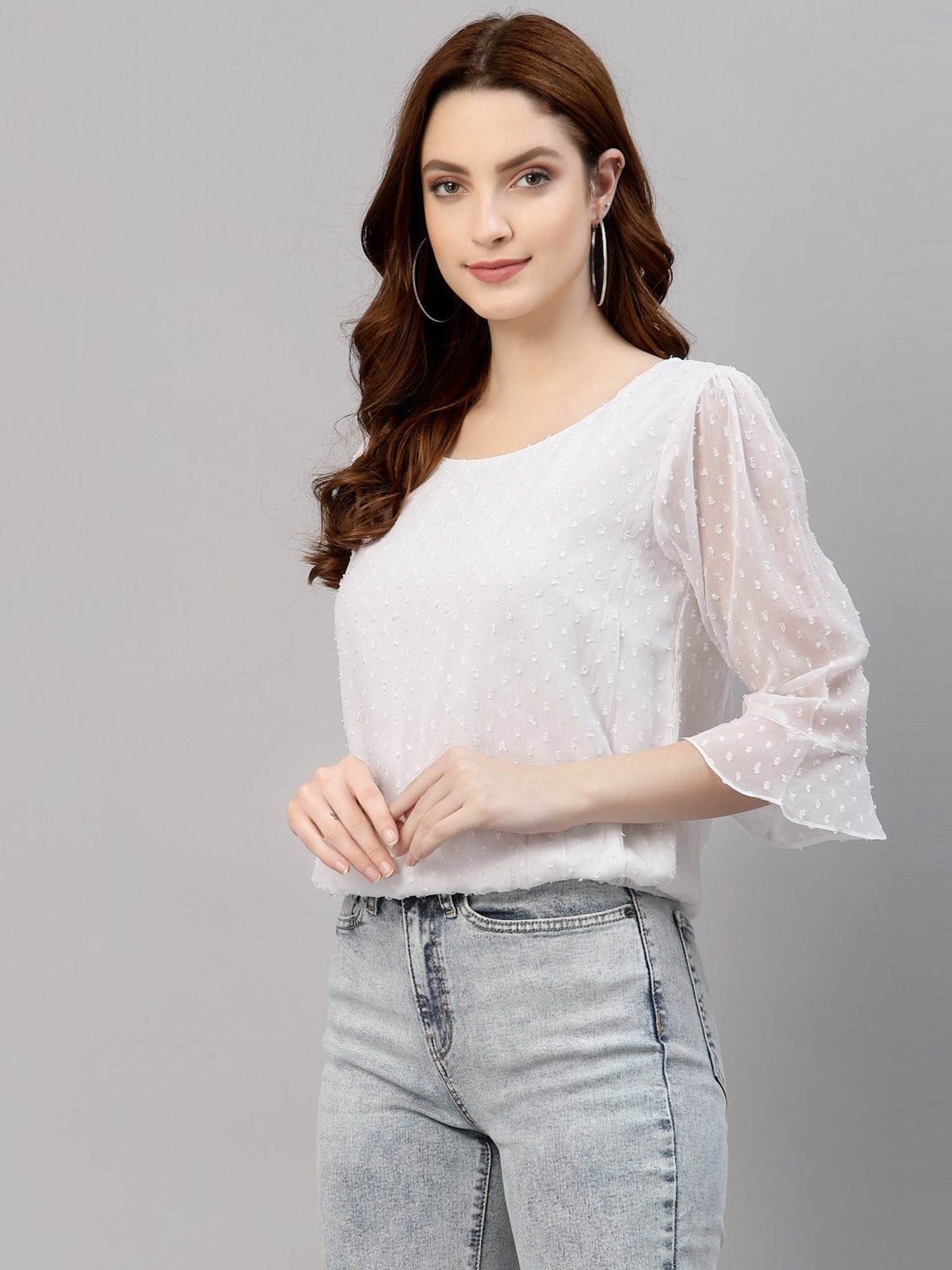 NEUDIS White Textured Top