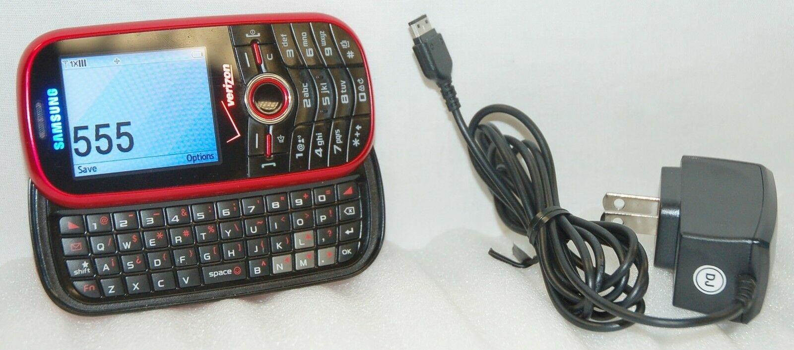 Samsung Intensity Verizon RED Slider Cell Phone SCH-U450 MicroSD vCast cam 1xRTT