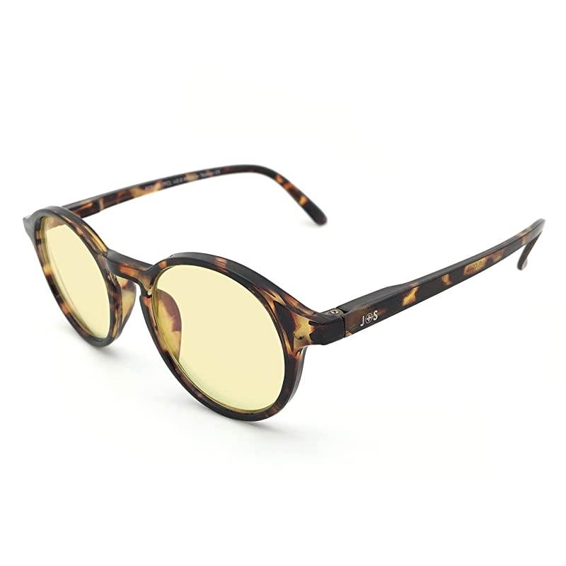 Vision Blue Light Shield Computer Reading/Gaming Glasses - 0.0 Magnification - Anti Blue Light 100% UV Protection - High Definition Lens, Round Glossy Tortoise Frame