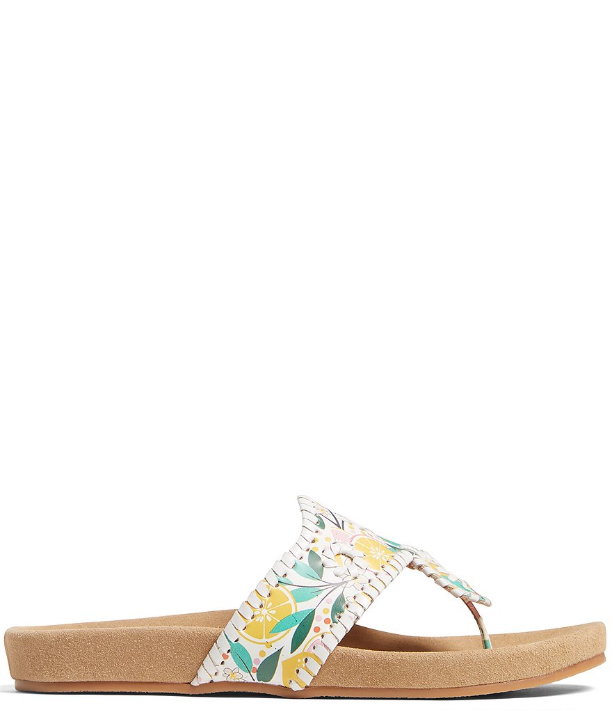 Jack Rogers Lemon Print Comfort Jacks Thong Sandals
