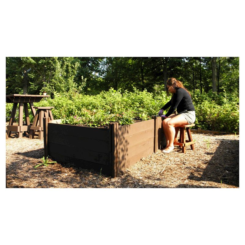 Finished Wood Garden Stool - Wood - Gronomics