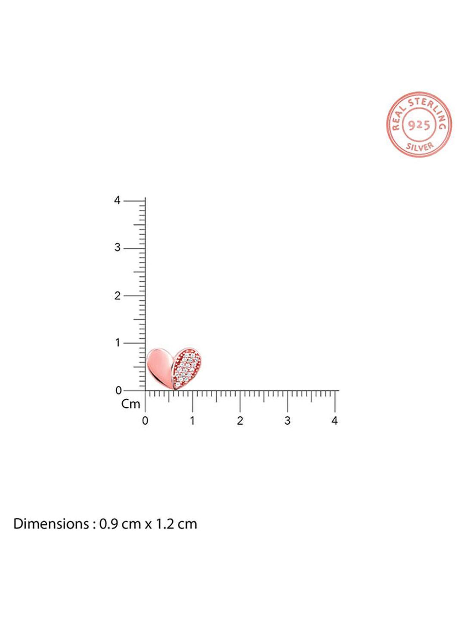 GIVA 925 Silver Rose Gold Made for Each Other Stud Earrings for Women & Girls