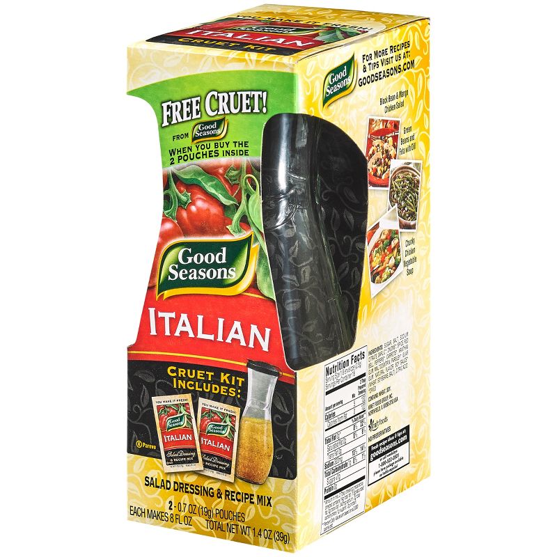 Good Seasons Italian Dressing & Recipe Mix Cruet Kit - 1.4oz