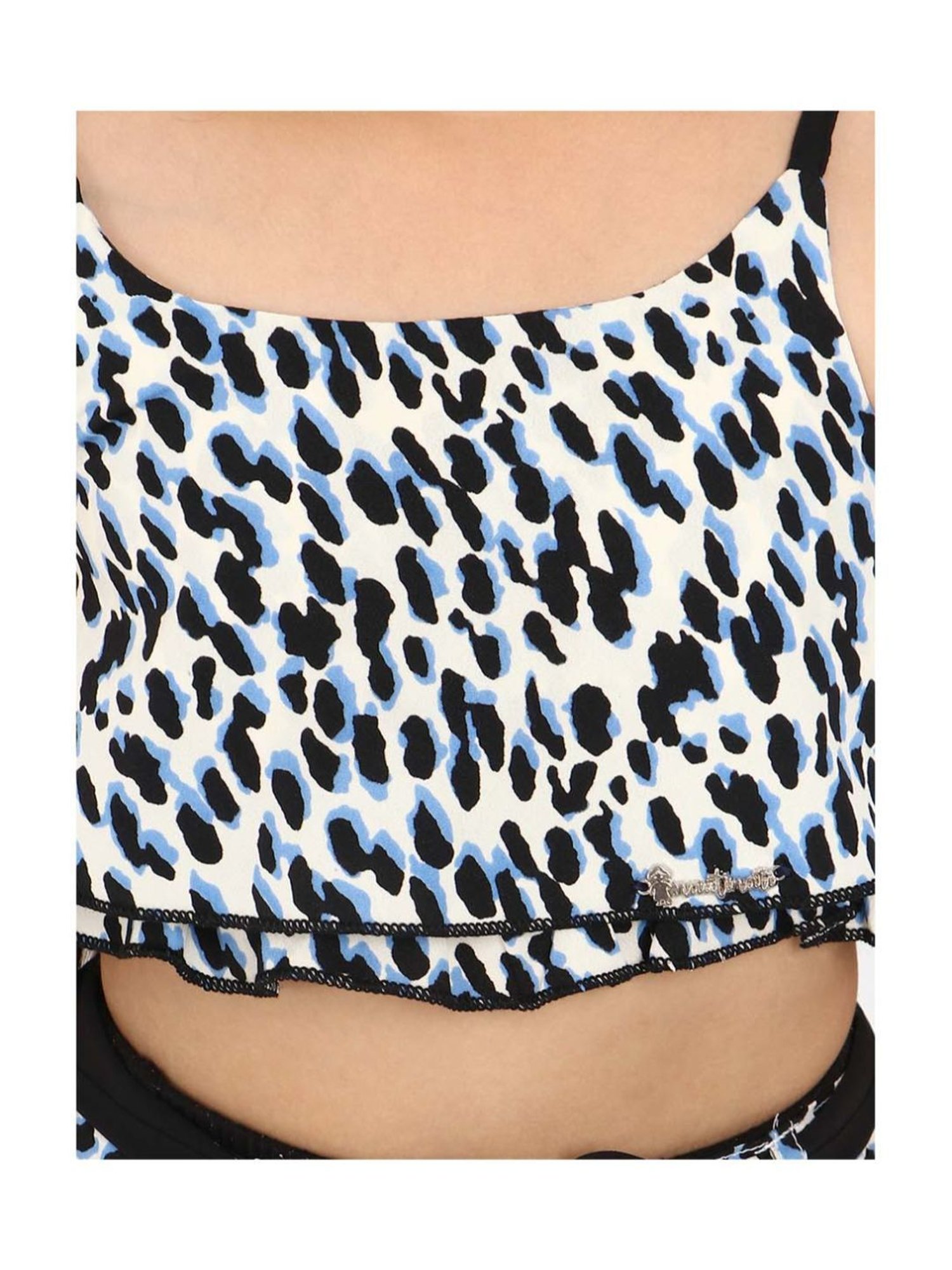 Nauti Nati Kids White Printed Top with Palazzos