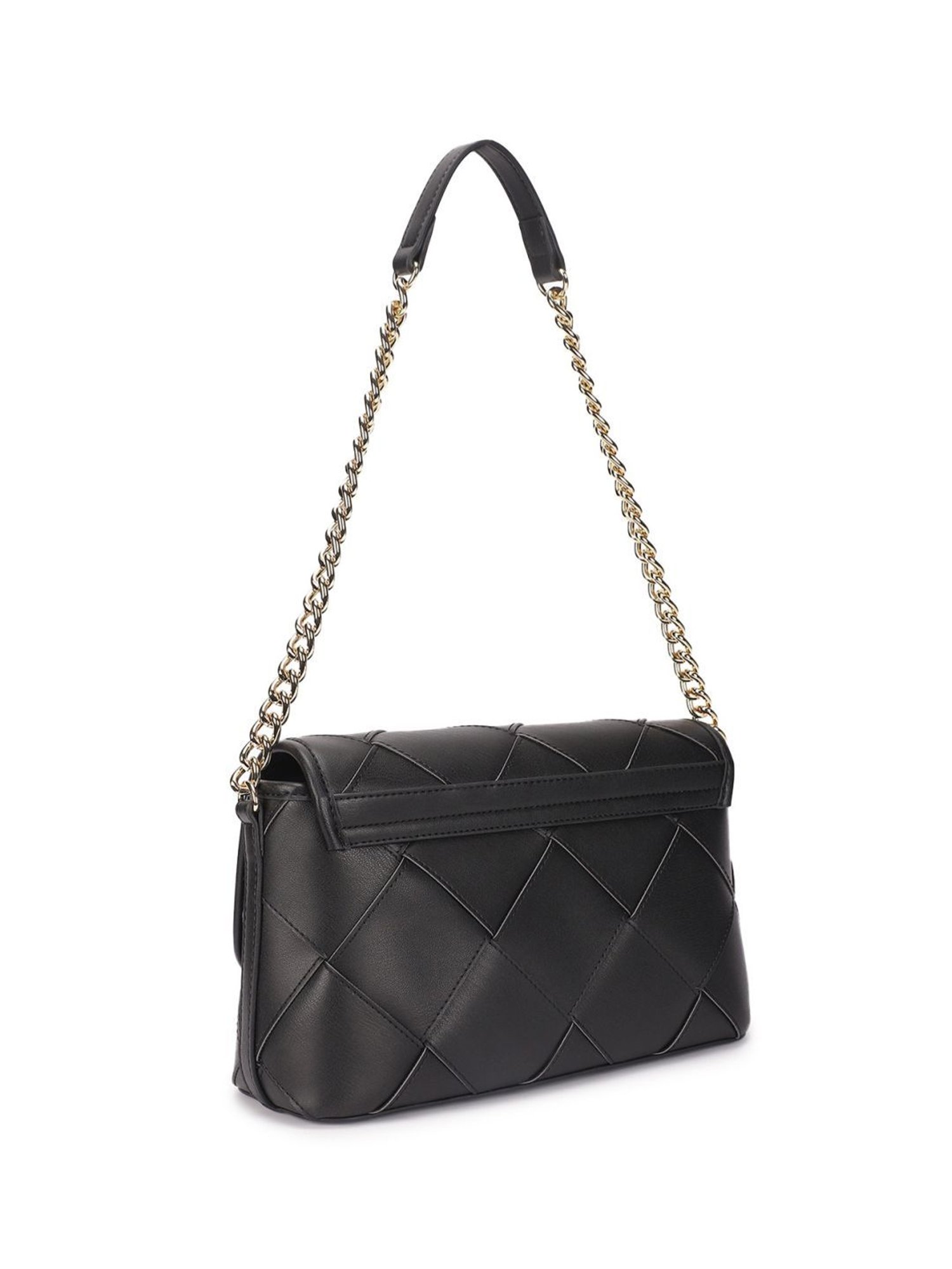 Pollini Black Woven Medium Shoulder Bag