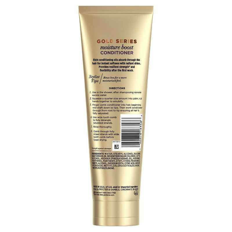 Gold Series from Pantene Sulfate-Free Moisture Boost Conditioner Infused with Argan Oil for Curly - Coily Hair - 8.4 fl oz