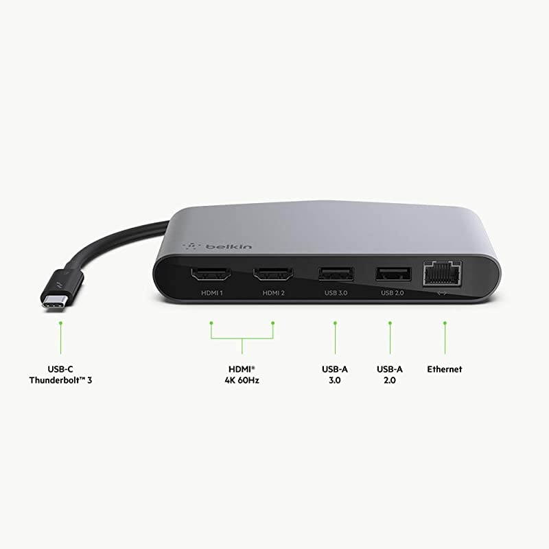 Thunderbolt 3 Dock Mini W/ Thunderbolt 3 Cable (Thunderbolt Dock for MacOS and Windows USB-C Laptops, Dual 4K @60Hz, 40Gbps Transfer Speeds)