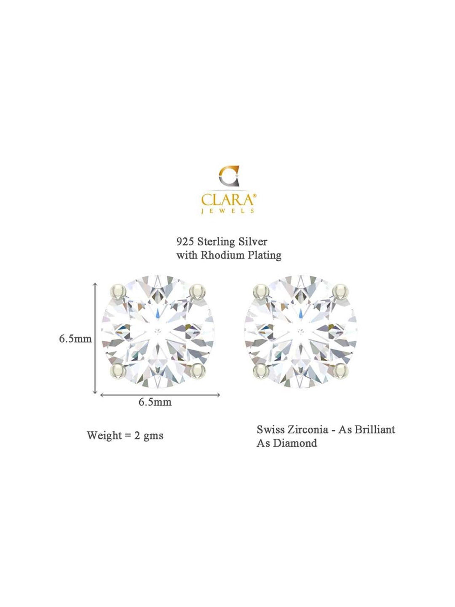 Clara 92.5 Sterling Silver Lily Earrings for Women