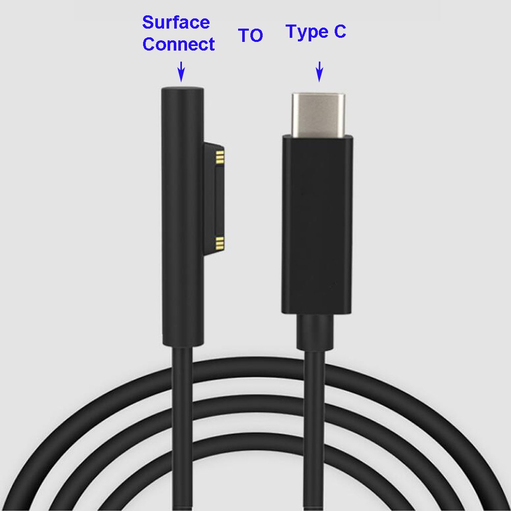 USB-C Type-C to Microsoft Surface Connect PD Cable Fits for Surface Pro 6/5/4/3