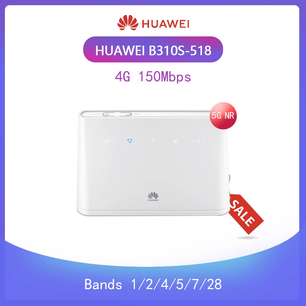 Huawei B310s-518 Unlocked 4G LTE CPE 150 Mbps Mobile Wi-Fi Router (4G LTE in USA Latin & Caribbean Bands) + Rj45 Up to 32 Users