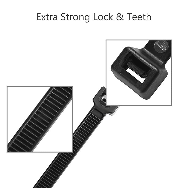 18quot Heavy Duty Cable Zip Ties Ultra Strong 175 LB Tensile Strength Industrial Grade Wire Straps 50 Pcs Black amp 50 Pcs White Total 100 Piece