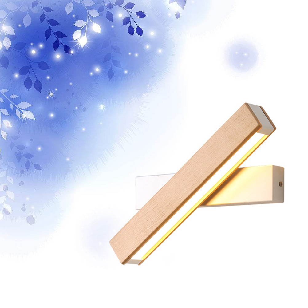 31cm Nordic Modern Minimalist Bedside Wall Lamp Rotatable LED Bedroom Creative Lighting Wall Lamp Warm Aisle Lamps -Warm Light (Black)