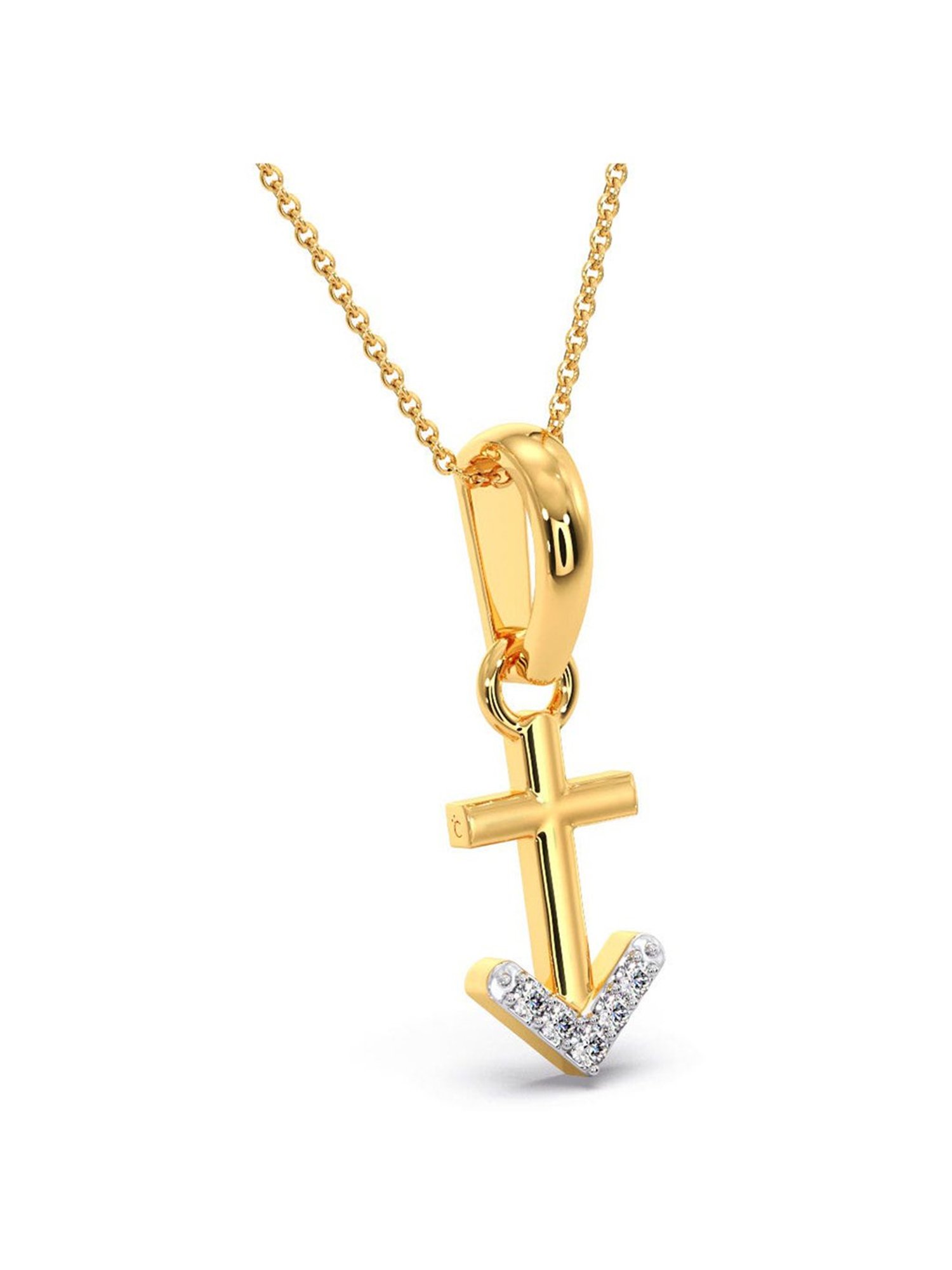 Joyalukkas 18k Gold & Diamond Pendant with Chain