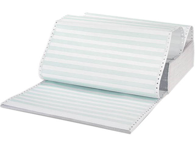 Universal Office Products - UNV15754 - Green Bar Computer Paper, Perforated 3-Part Carbonless, 14-7/8 x 11, 1100 Sheets