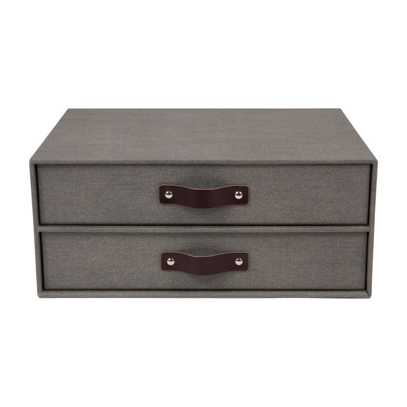 Birger 2 Drawer Canvas File Box Gray - Bigso Box of Sweden