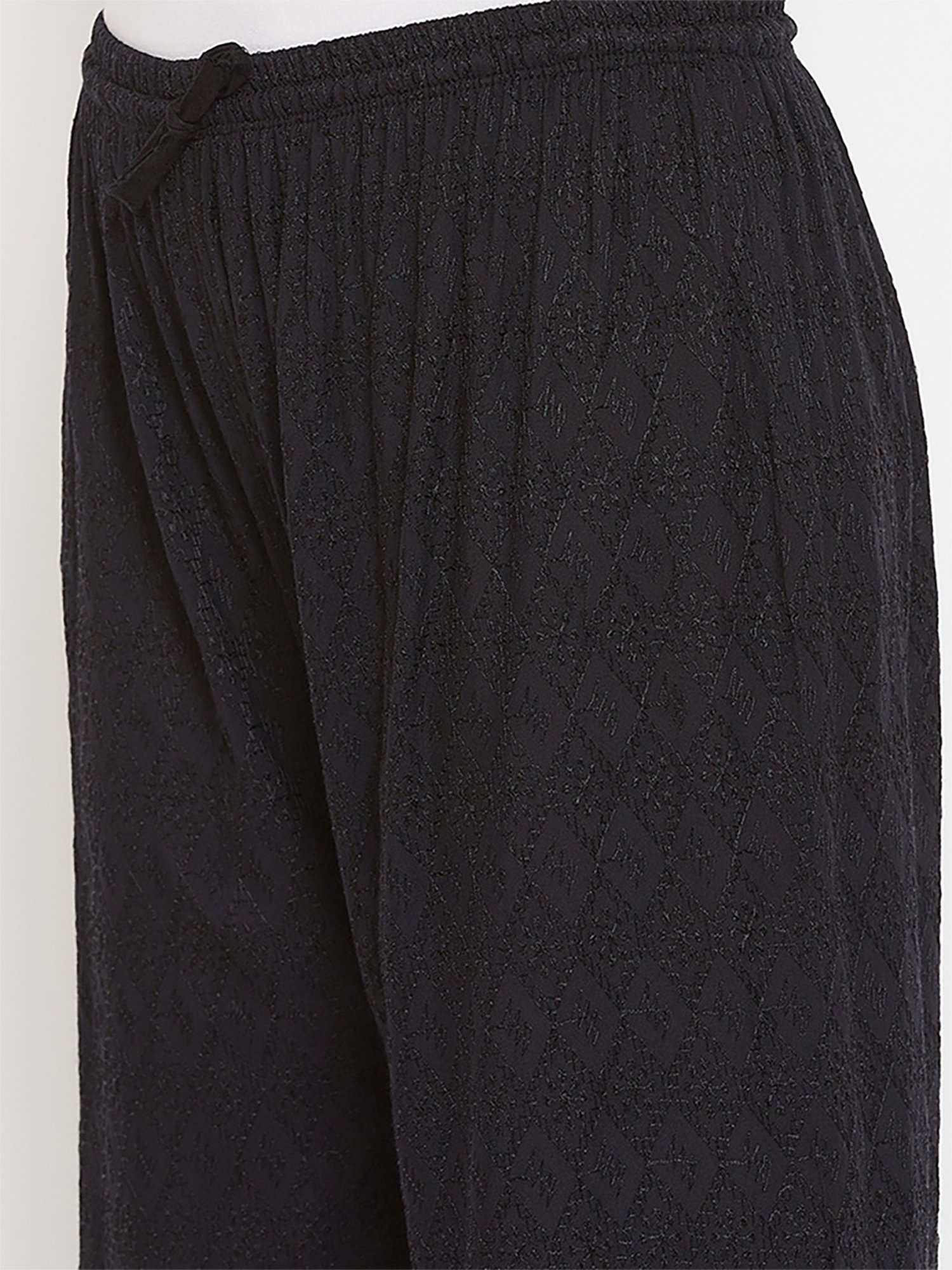 Castle Black Embroidered Palazzos