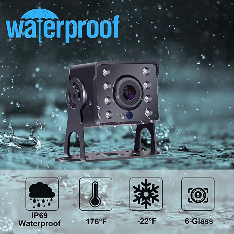 Y14 HD DIY One Wire System Backup Camera 7 Inch Monitor Kit for RVsTrucksTrailersCampers IP69K Waterproof IR Night Vision Rear View HighSpeed Observation System