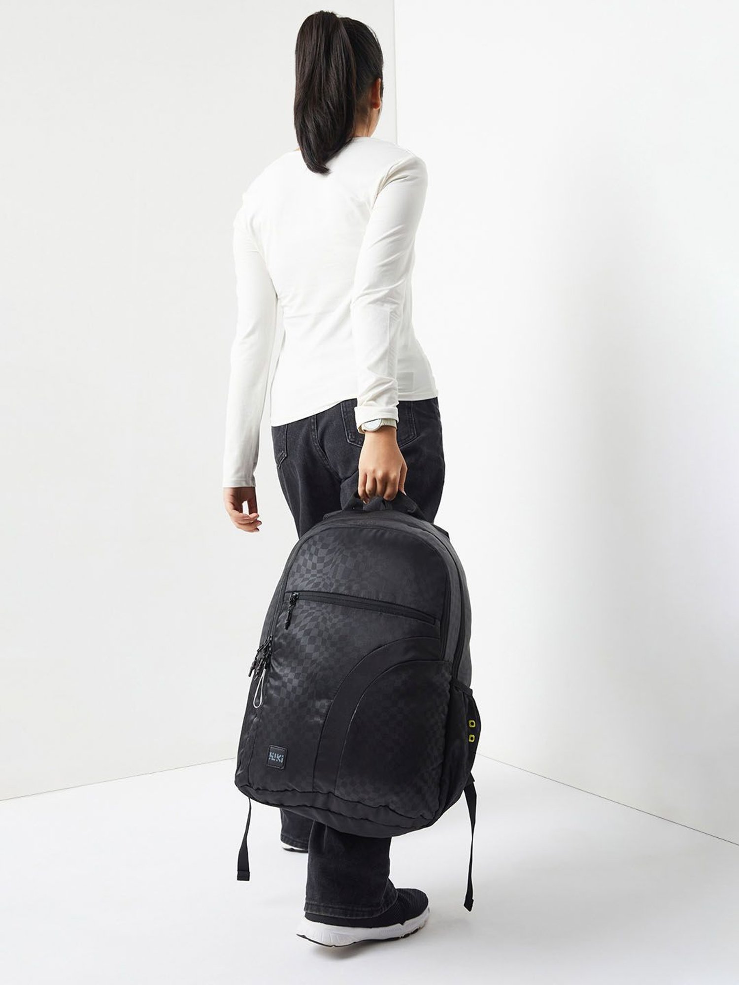 Wiki Back to School 3 Black Polyester Printed Backpack - 34 Ltrs