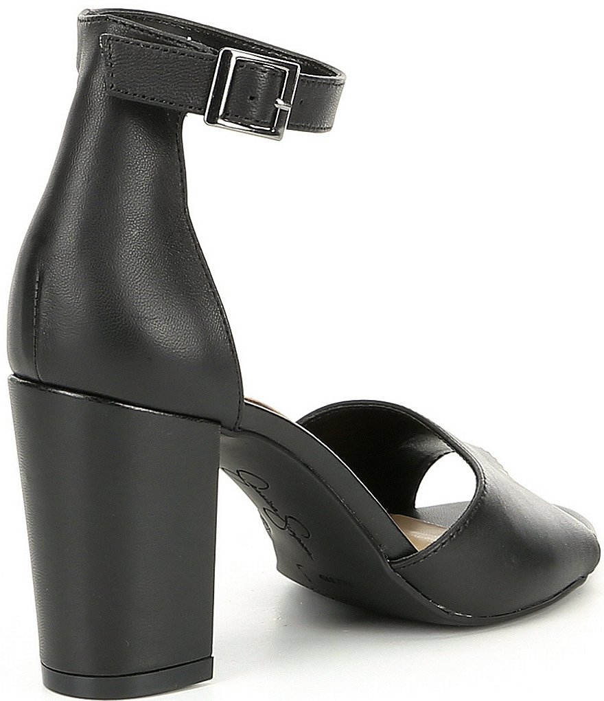 Jessica Simpson Sherron Leather Ankle Strap Block Heel Sandals