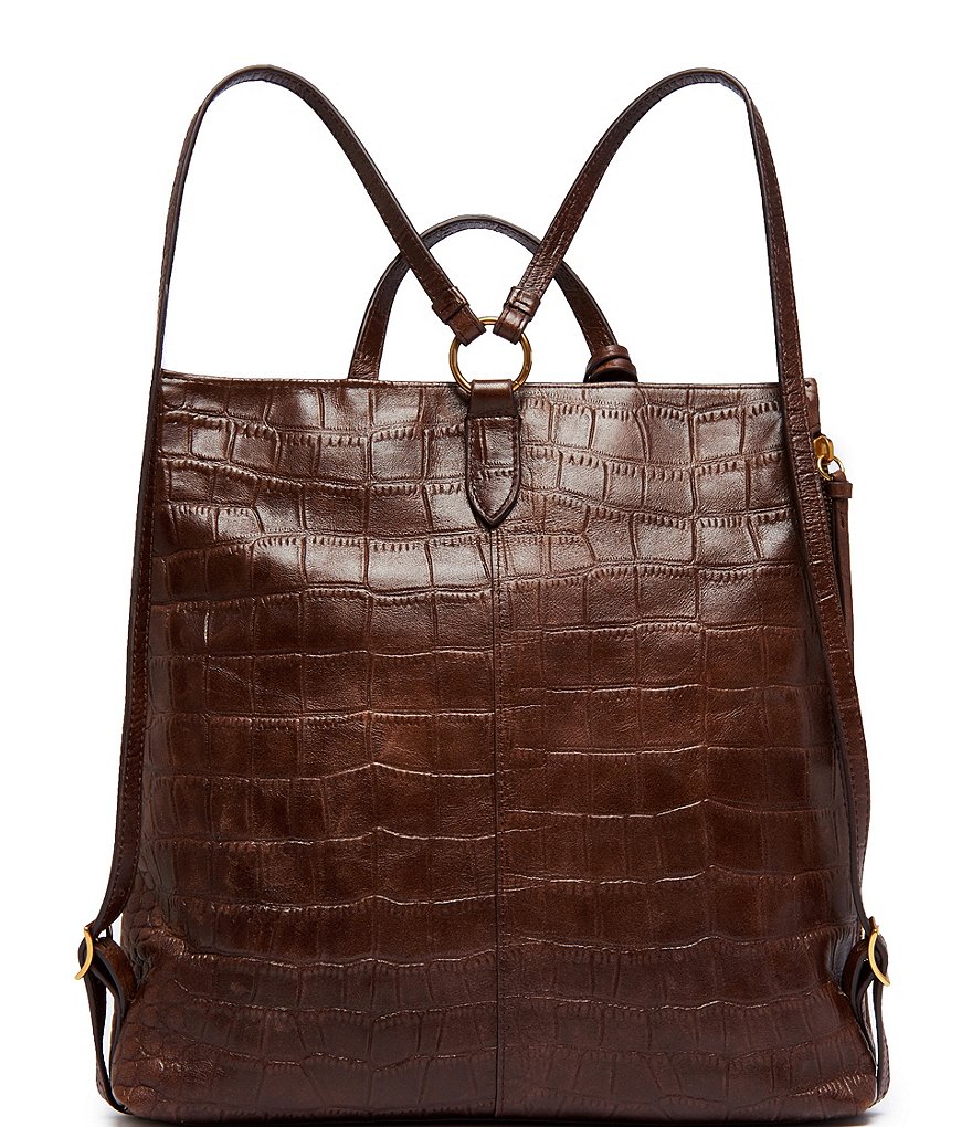 Margot Maggie Crocodile-Embossed Leather Backpack