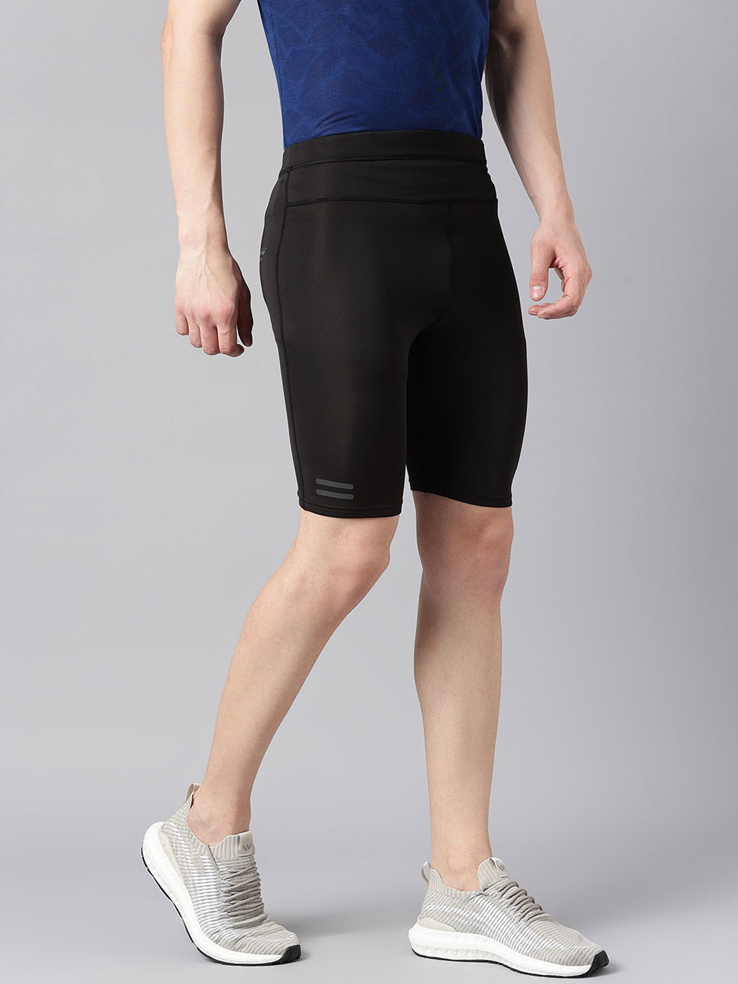 Woods Black Regular Fit Sports Shorts