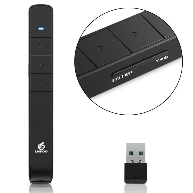 Hyperlink Presentation Remote - RF 2.4GHz Wireless USB PowerPoint PPT Presenter Tab Remote Control Laser Pointer Clicker Flip Pen