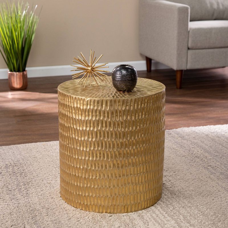 Stawain Round Accent Table Gold - Aiden Lane