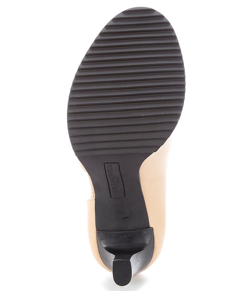 KARL LAGERFELD PARIS Brette Leather Peep-Toe d'Orsay Heels