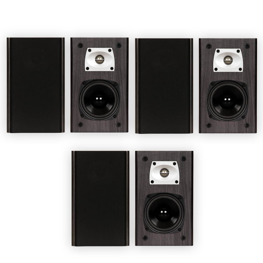 Theater Solutions B1 Black Bookshelf Speakers Surround Sound Home Theater Speaker 3 Pair Pack