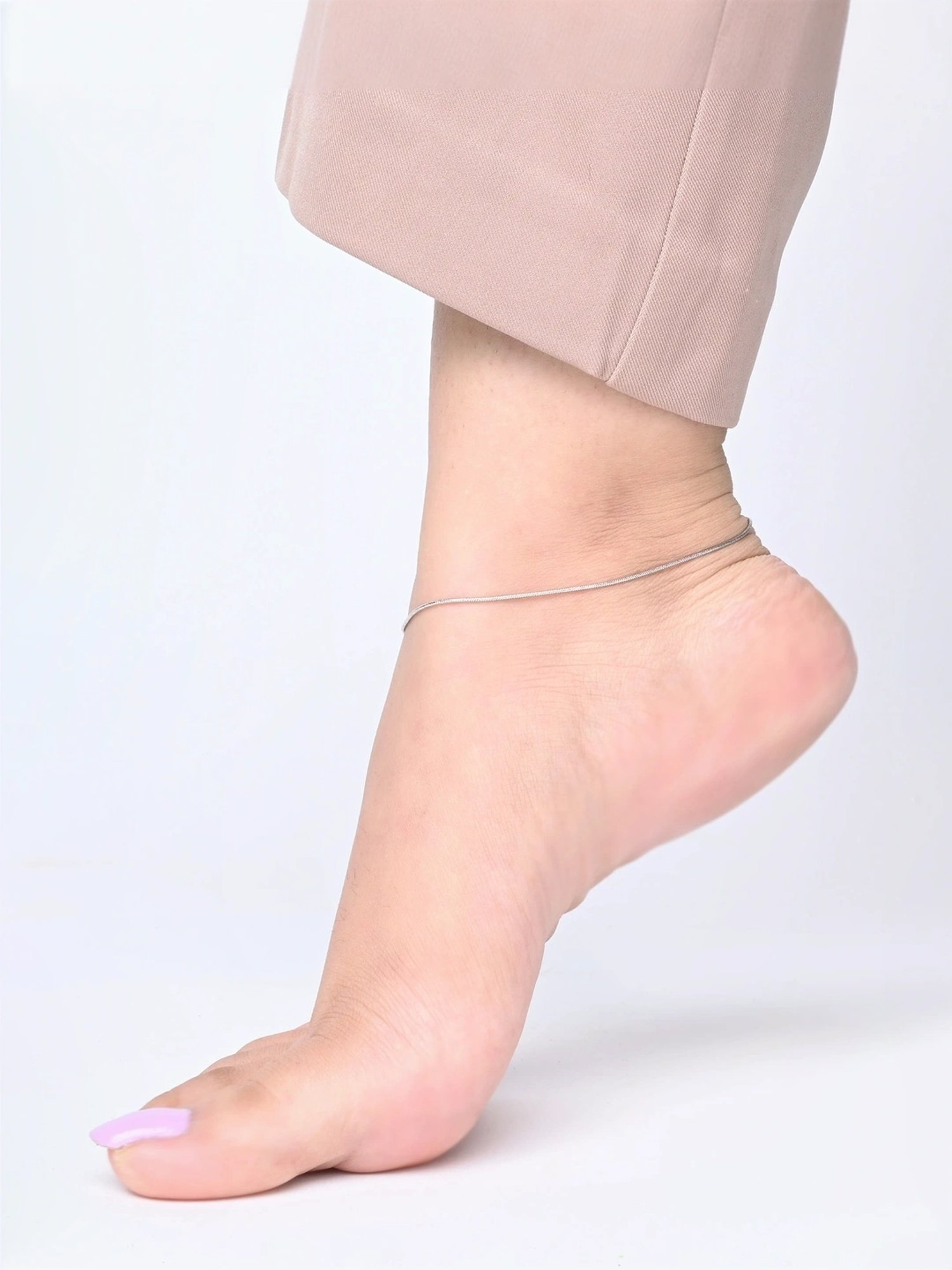 Touch925 Minimal Silver Anklet for Women