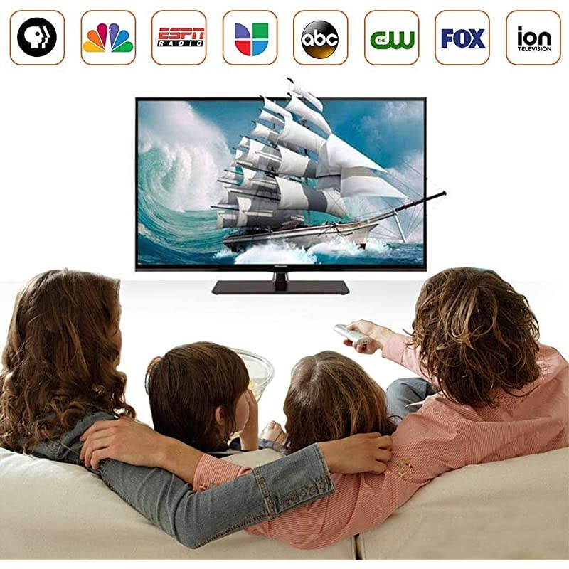 Antenna Amplified Digital Outdoor Antenna 150 Miles Range, 360 Degree Rotation Wireless Remote,with 33FT Coax Cable - Support UHF/VHF/1080p/ 4K Ready -Without Pole