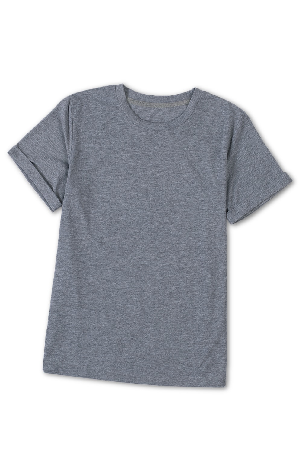 Blank T Shirt - Grey Solid Basic Raglan Sleeve Crew Neck T-Shirt Customized