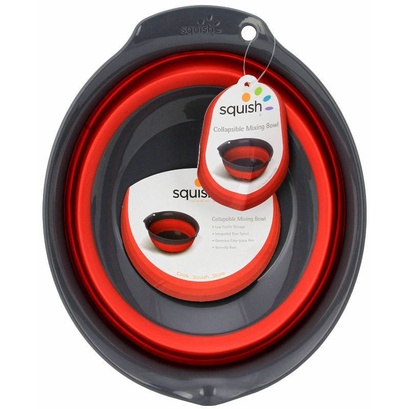 Squish 3qt Collapsible Bowl Red/Gray