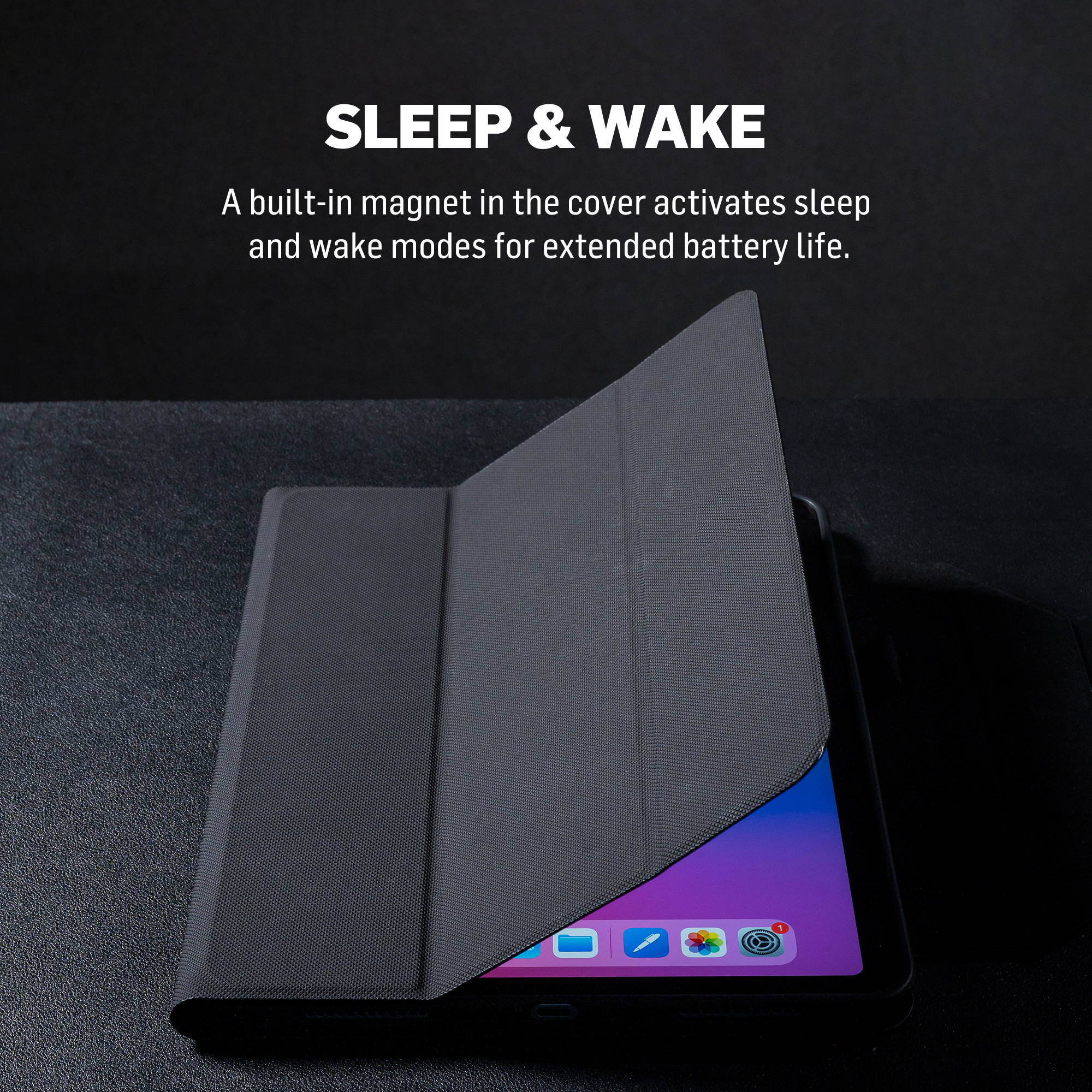 Adonit iPad Case Perfect for iPad 7th / 8th gen 10.2inch Multi-Angle Viewing Stand Protective Folio with Stylus Holder