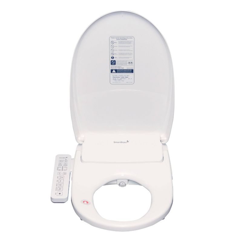 SB-2600 Electric Bidet Toilet Seat with Unlimited Heated Water and Touch Control Panel for Elongated Toilets White - SmartBidet
