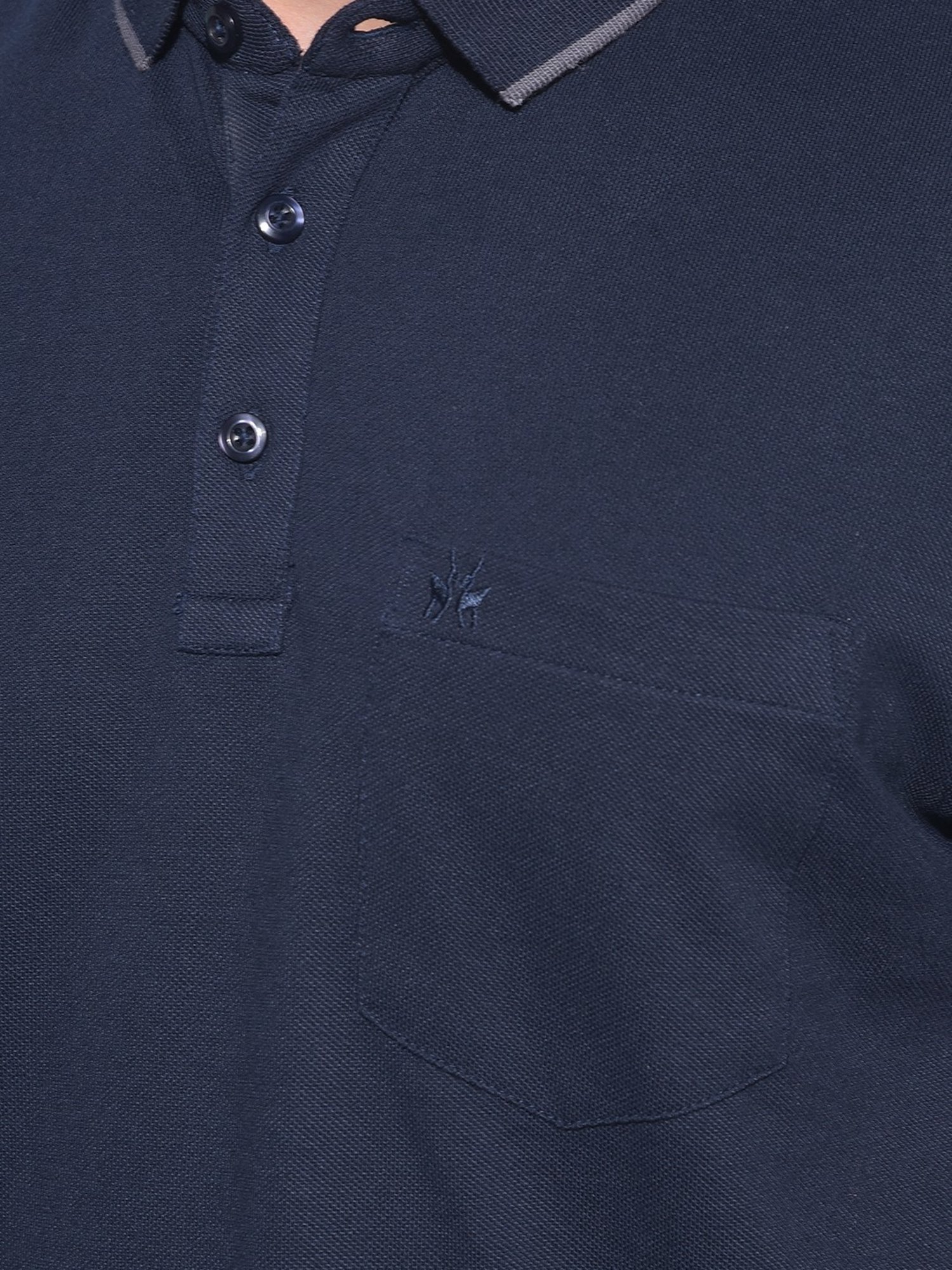 Crimsoune Club Navy Blue Slim Fit Polo T-Shirt