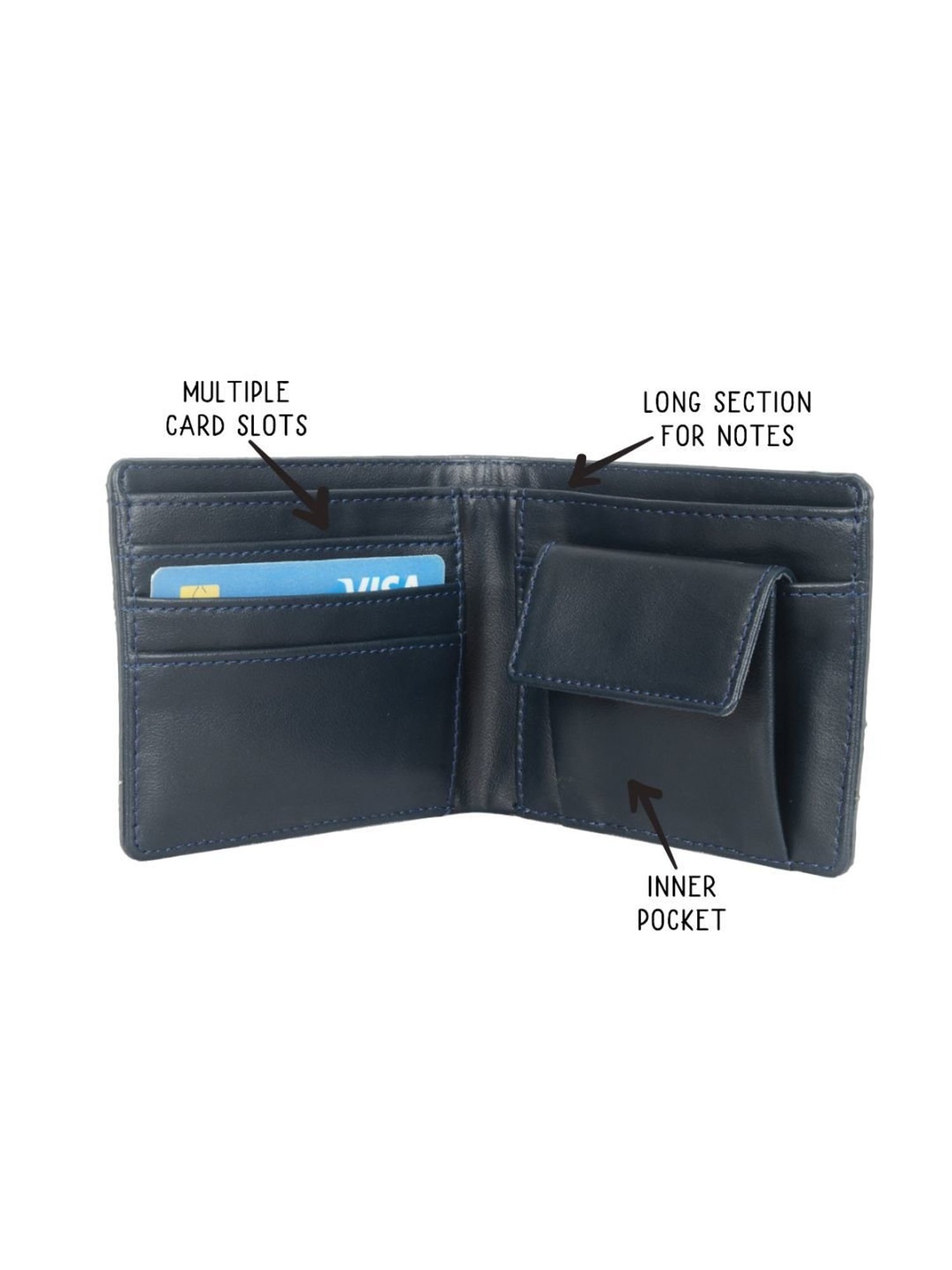 Baggit Jack Arabia Grey PU Textured Bi-Fold Wallet