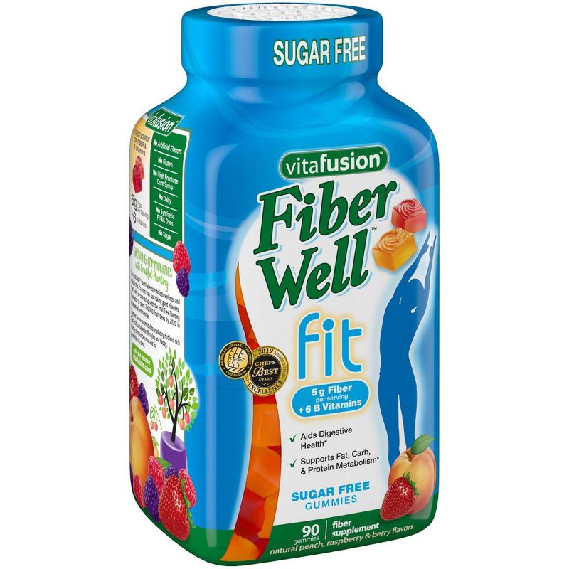 Vitafusion Fiber Well Fit Gummies - Peach, Strawberry & Berry - 90ct